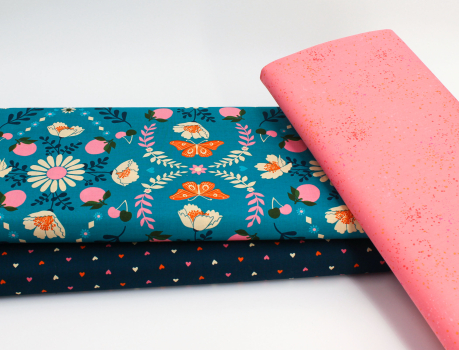 Preview: Designer- Baumwollstoff Ruby Star Society Speckled sorbet metallic (10 cm)