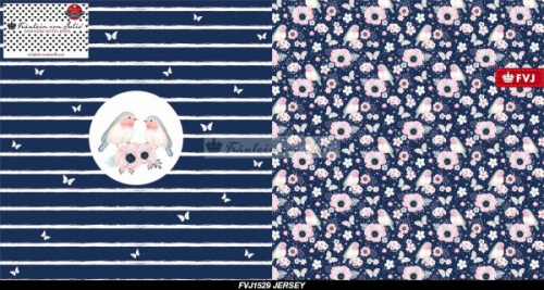 Jersey Rotkehlchen dunkelblau/rosa Rapport (74 cm)