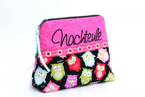 Preview: Kosmetiktäschchen, Schminktasche Nachteule