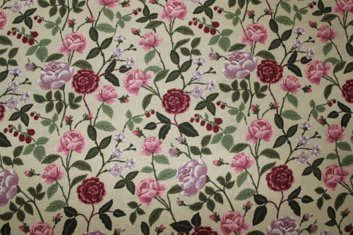Preview: Designerbaumwollstoff English Rose Plum (10 cm)
