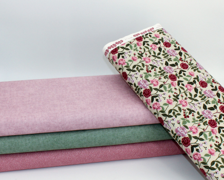 Preview: Designerbaumwollstoff English Rose Plum (10 cm)