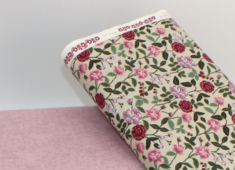 Designerbaumwollstoff English Rose Plum (10 cm)