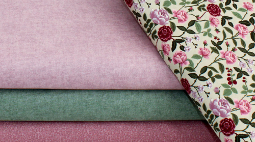 Designerbaumwollstoff English Rose Plum (10 cm)