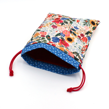 Preview: Projektbeutel / Handarbeitsbeutel mit Kordel  Curio Blossom