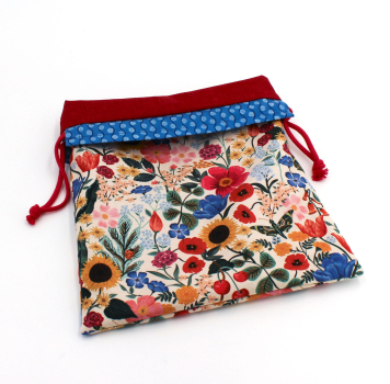 Projektbeutel / Handarbeitsbeutel mit Kordel  Curio Blossom