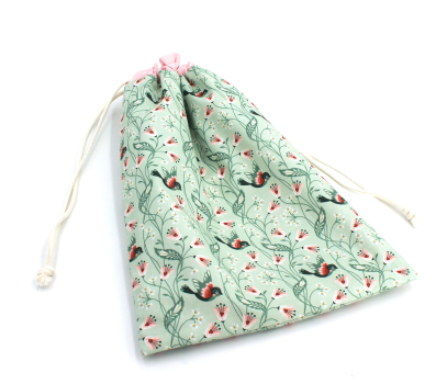 Projektbeutel / Handarbeitsbeutel mit Kordel  Vintage Charm Birdie