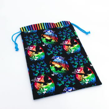 Projektbeutel / Handarbeitsbeutel mit Kordel  BUTTERFLY VIGNETTES