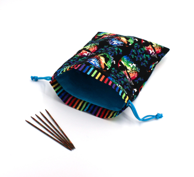 Preview: Projektbeutel / Handarbeitsbeutel mit Kordel  BUTTERFLY VIGNETTES