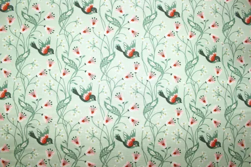 Preview: Designerbaumwollstoff Vintage Charm Birdie (10 cm)