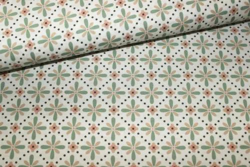 Designerbaumwollstoff Vintage Charm Tea Time (10 cm)