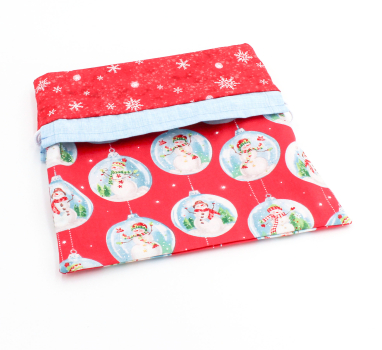 Projektbeutel / Handarbeitsbeutel mit Kordel Snowglobes Red