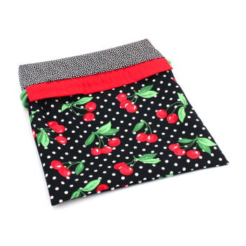Projektbeutel / Handarbeitsbeutel mit Kordel Cherry Dot