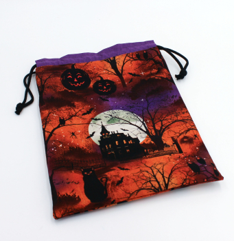 Projektbeutel / Handarbeitsbeutel mit Kordel Frightful night Scenic
