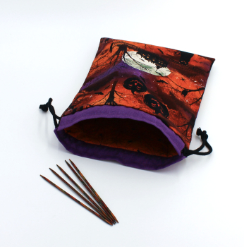 Preview: Projektbeutel / Handarbeitsbeutel mit Kordel Frightful night Scenic