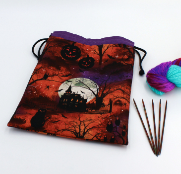 Projektbeutel / Handarbeitsbeutel mit Kordel Frightful night Scenic