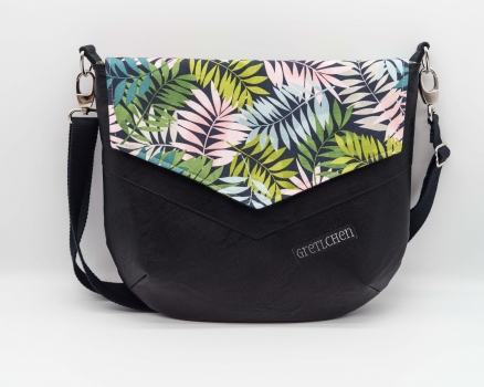 Preview: Lederimitat Space schwarz (10 cm)