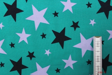 Preview: Jersey Sterne petrol (10 cm)