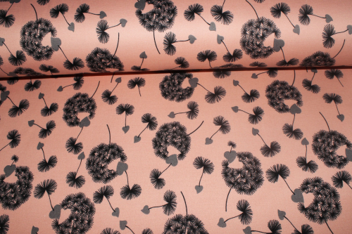 Preview: Alpenfleece/-sweat mit Pusteblumen peach (10 cm)