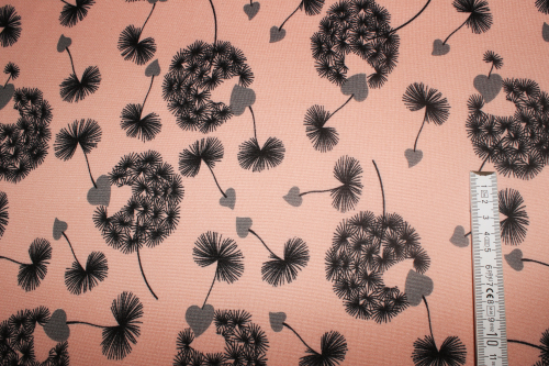 Preview: Alpenfleece/-sweat mit Pusteblumen peach (10 cm)