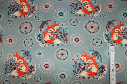 Sommersweat Füchse blaugrau (10 cm)