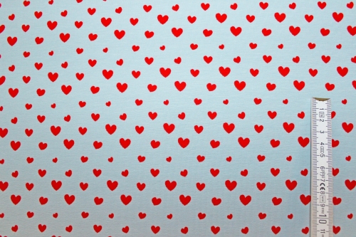 Preview: Jersey Painted Hearts grau (10 cm)