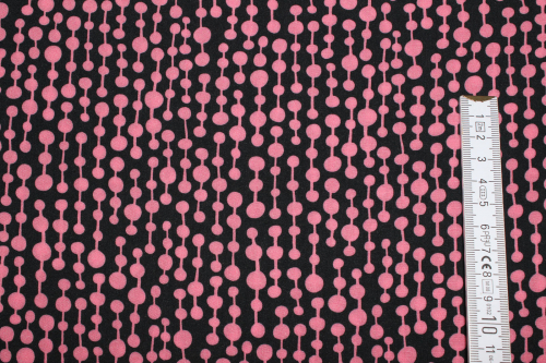 Preview: Viskose-Druck Grace schwarz/rosé (10 cm)