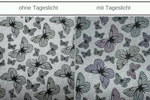 French Terry Farbwechsel Schmetterlinge (10 cm)