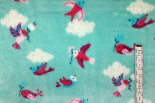 Preview: Wellnessfleece Vögelchen mint (10 cm)