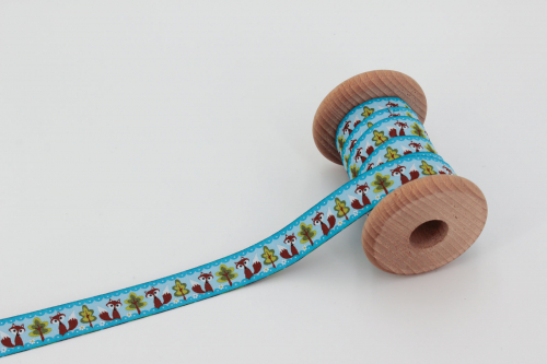 Webband Füchse blau (1 m)