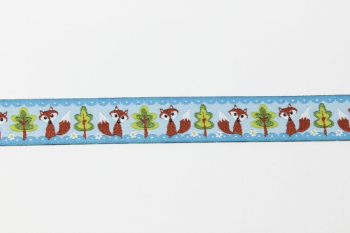 Webband Füchse blau (1 m)