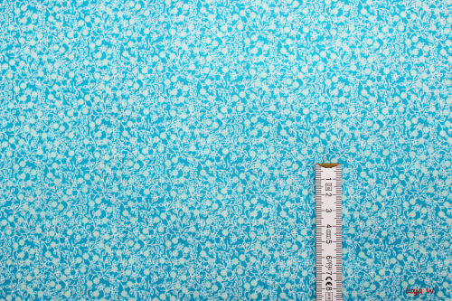 Preview: Baumwolle Blumenwiese türkis (10 cm)