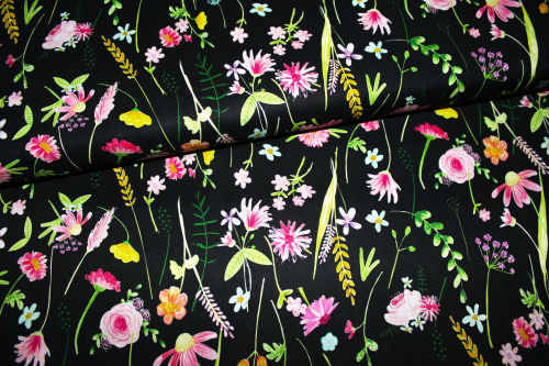 Designer- Baumwollstoff Flower Market größeres Motiv (10 cm)