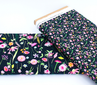 Designer- Baumwollstoff Flower Market größeres Motiv (10 cm)