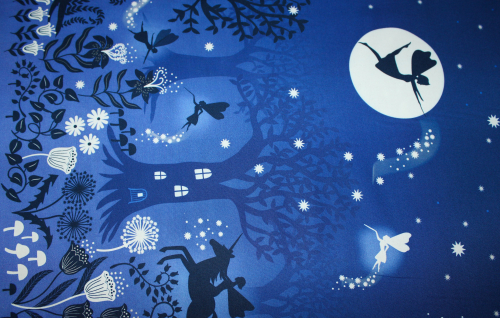 Preview: Designerbaumwollstoff Glow Fairies Rapport ca. 88 cm