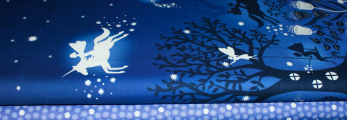 Preview: Designerbaumwollstoff Glow Flowers (10 cm)