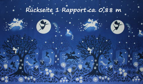 Designerbaumwollstoff Glow Fairies Rapport ca. 88 cm