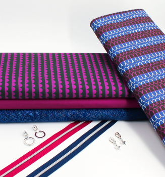 Designerbaumwollstoff Boundless Binding brombeere (10 cm)