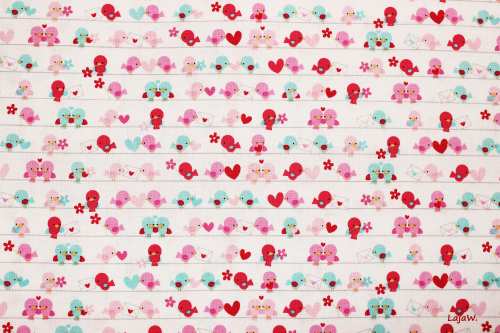 Stoff Lovey Birds (10 cm)