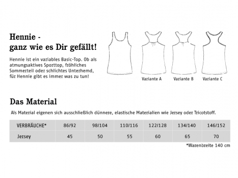 Schnittmuster Hennie