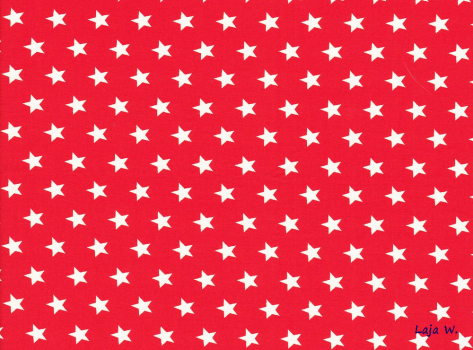 Stretch- Jersey Sterne rot (10 cm)