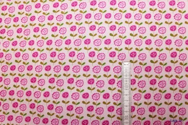 Preview: Stoff Blumenwiese rosa (10 cm)