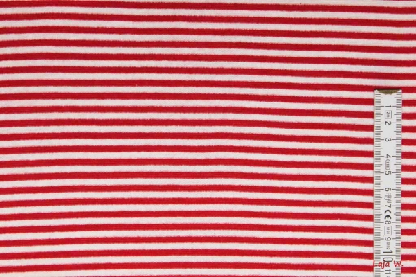 Feinstrickbündchen Stenzo rot/weiß (10 cm)