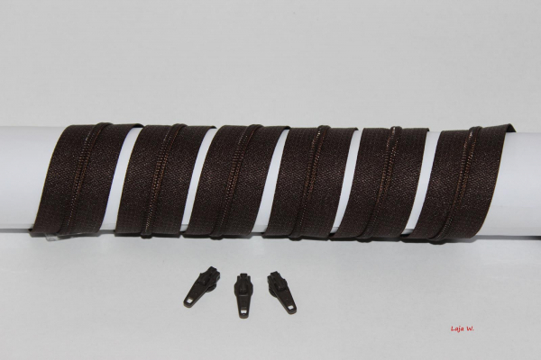 Reißverschluss endlos dunkelbraun (1m)