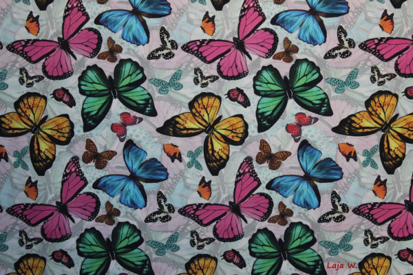 Baumwollstoff Schmetterlinge (10 cm)
