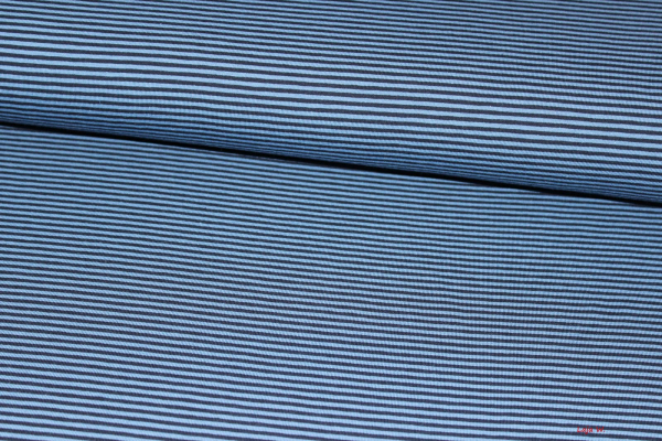 Jersey Ringel schwarz/taubenblau (10 cm)