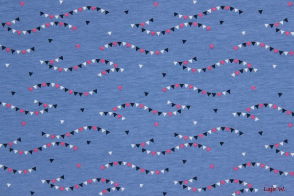 Hafenkitz Jersey Kombistoff Wimpel Hortensie (10 cm)