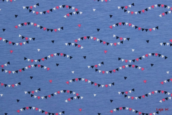 Hafenkitz Jersey Kombistoff Wimpel Hortensie (10 cm)