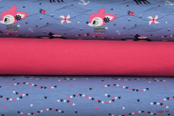 Hafenkitz Jersey Kombistoff Wimpel Hortensie (10 cm)