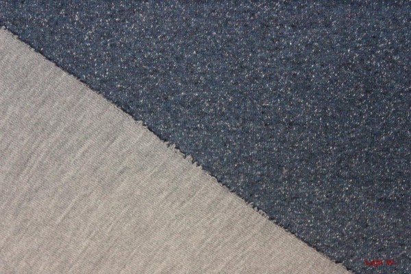 Doubleface-Strick Kärnten blau/meliert (10 cm)