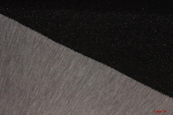 Doubleface-Strick Kärnten schwarz/meliert (10 cm)